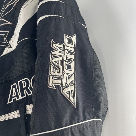Arctic Cat Team Arctic Sno Pro A-Tex Snowmobile Jacket Black White *READ* Sz L M - Picture 9 of 16